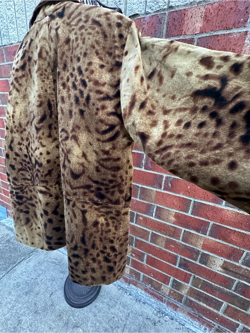Linda Allard Ellen Tracy Brown BOHO Print Velour Jacket Relaxed Fit Lined Art - Picture 6 of 17